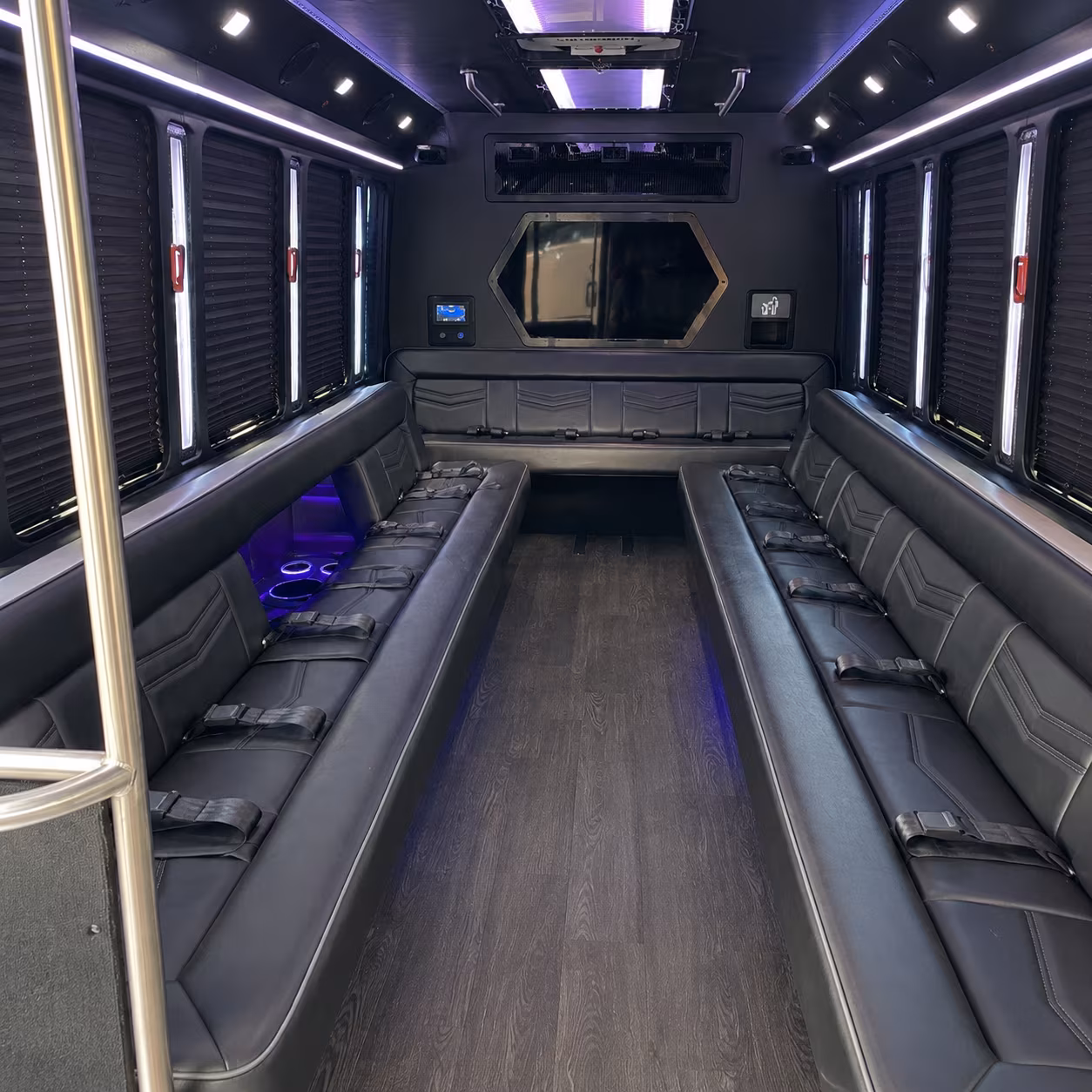 leesburg 18 passenger party bus interior
