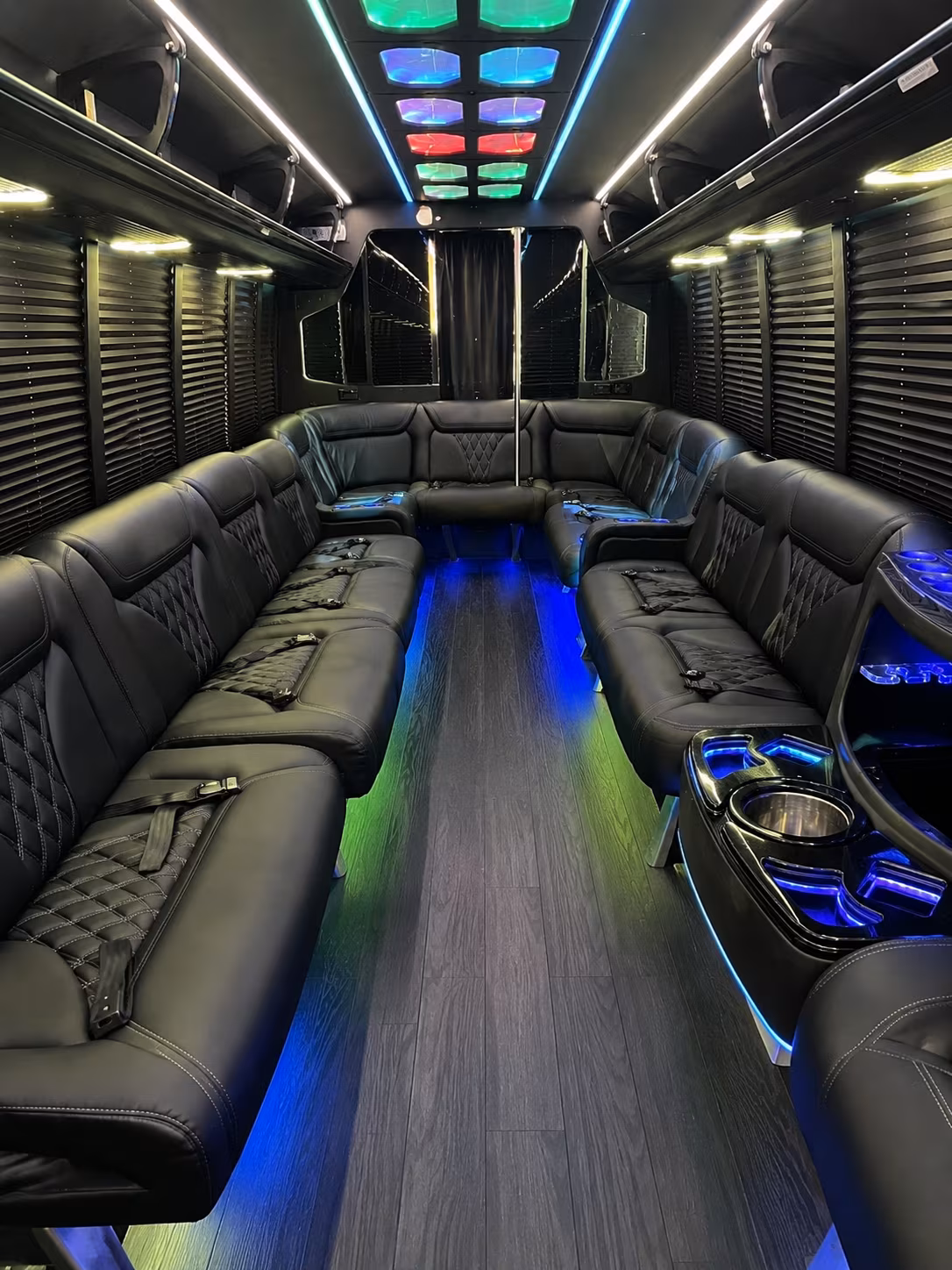 leesburg 20 passenger party bus interior