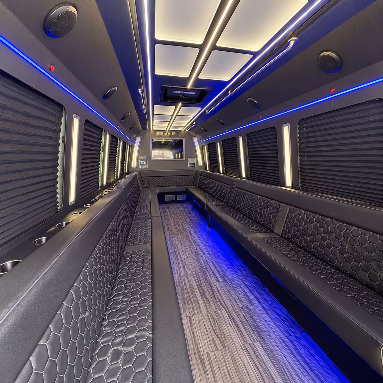 leesburg 30 passenger party bus interior