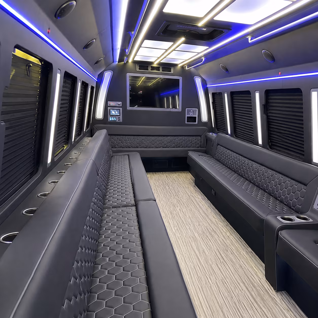 leesburg 40 passenger party bus inside