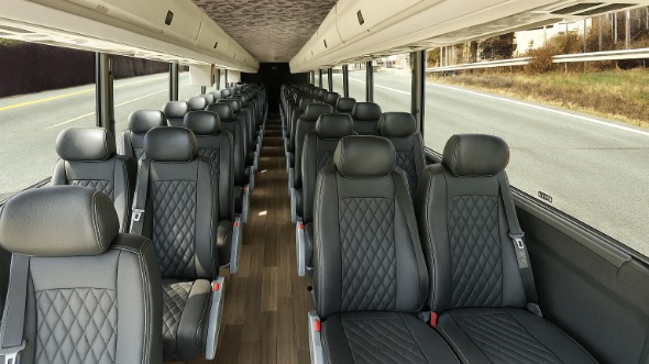 Interior of Charter Bus Company Centreville's 18 Passenger Minibus in Centreville
