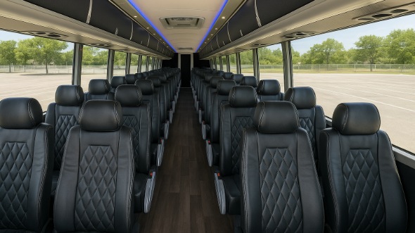 Interior of Charter Bus Company Rockville's 54 Passenger Charter Bus in Rockville