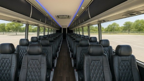 leesburg 55 passenger charter bus inside