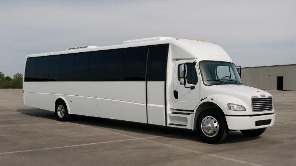 Exterior of Charter Bus Company Ashburn's Party Bus in Ashburn